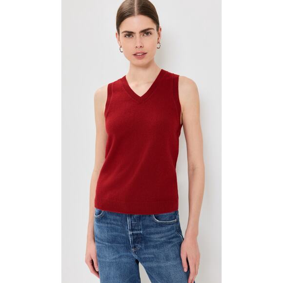 New Reformation Reese Cashmere Tank in Crimson Women's Size S - Picture 1 of 12